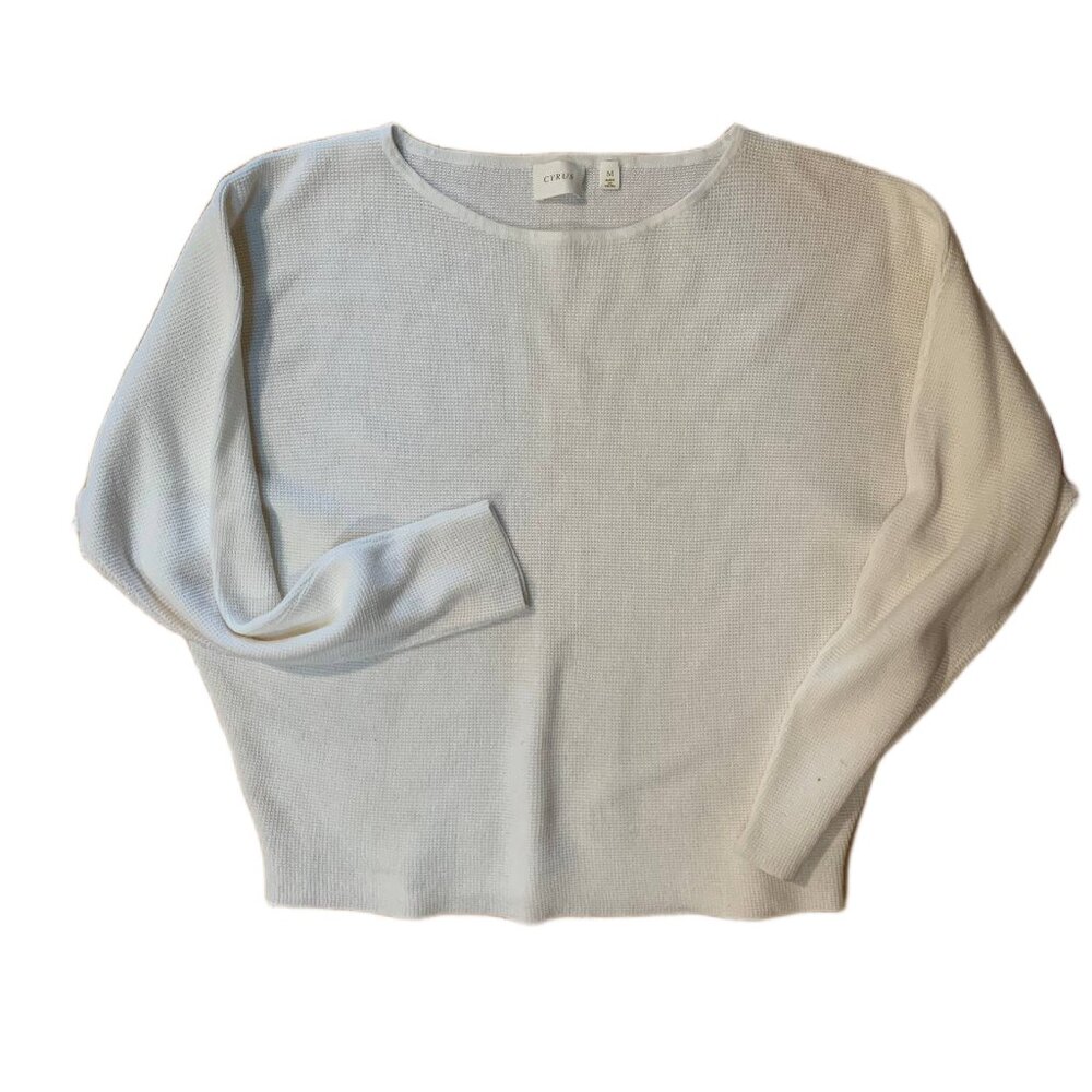 Cyrus Lightweight Cream Cropped Sweatshirt